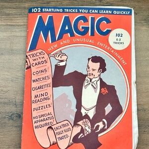 VINTAGE 1944 Magic Tricks Book 102 E-Z New Unusual Entertainment Magical Secrets